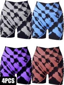 4 Pack High-Waisted Yoga Shorts For Women, Fitness Leggings, Moisture-Wicking, Breathable And Stretchy (Option: 4PACK-S)