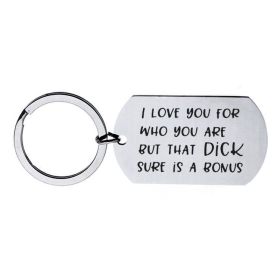 Stainless Steel Key Chain Independent Packaging (Style: K496 circle male dick, size: 38x22mm)