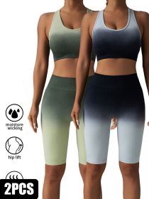 2 Pack Workout Shorts For Women Scrunch Butt Lifting High Waisted Yoga Gym Seamless Booty Biker Shorts (Option: 2PACK1-S)